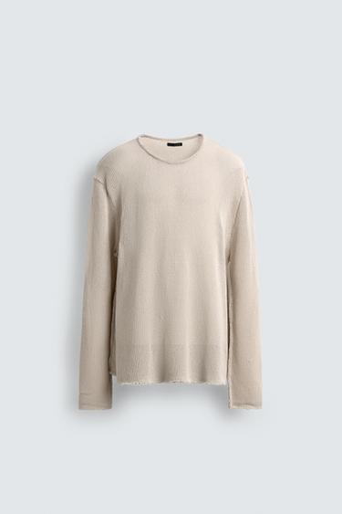 TEXTURED KNIT SWEATER - Stone by Zara