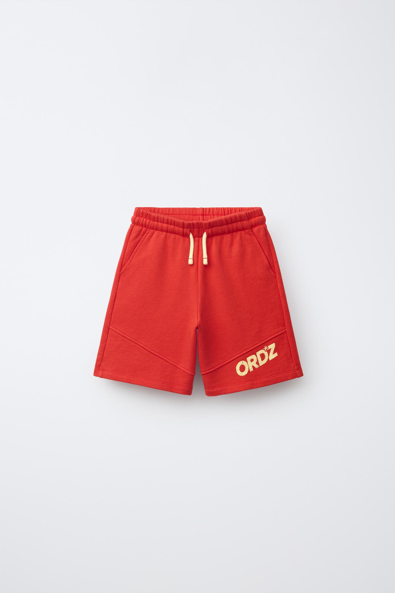 LOGO PLUSH SHORTS — White / Red
