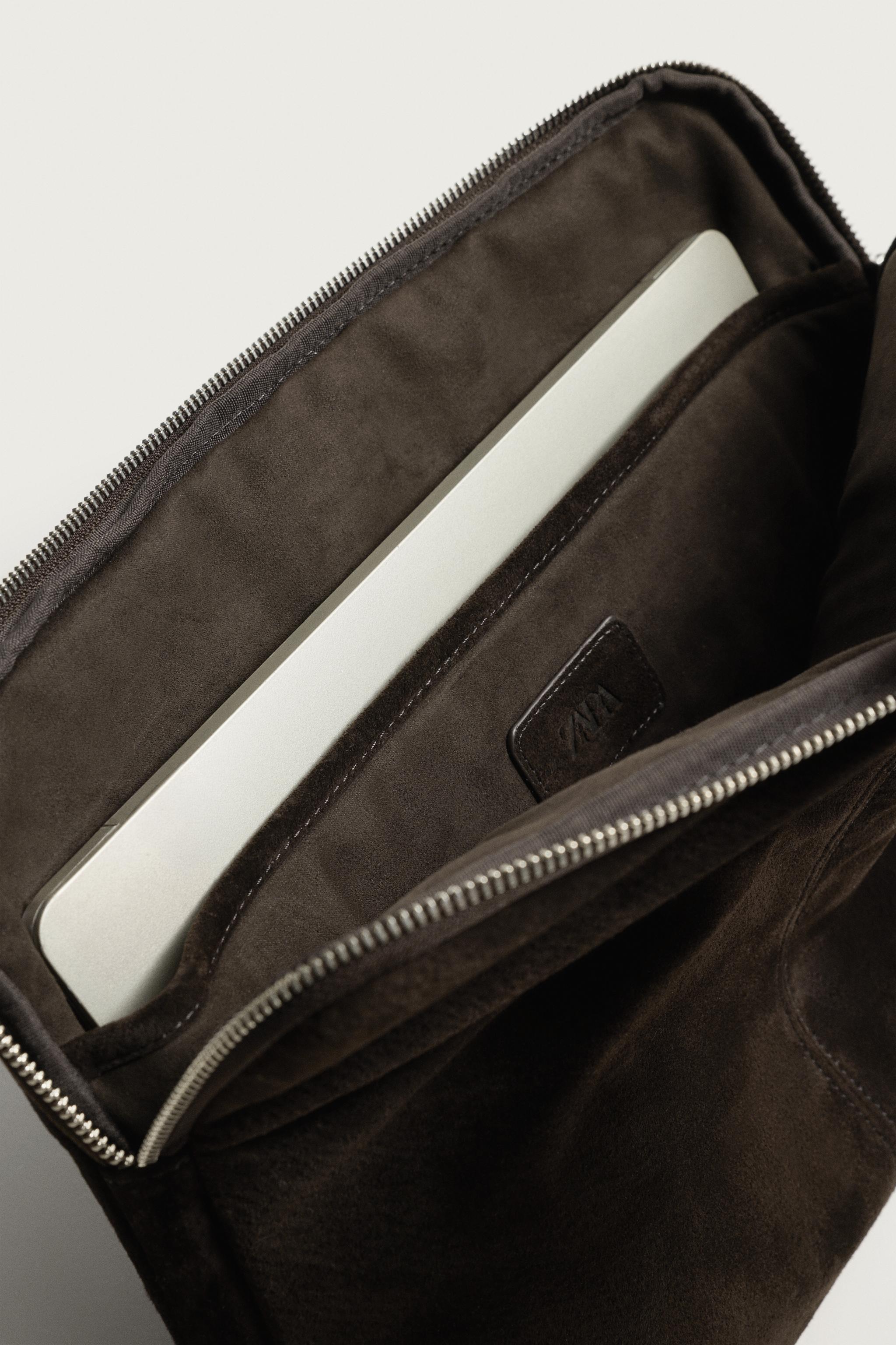 Мужские сумки Zara LEATHER LAPTOP SLEEVE — фото 4
