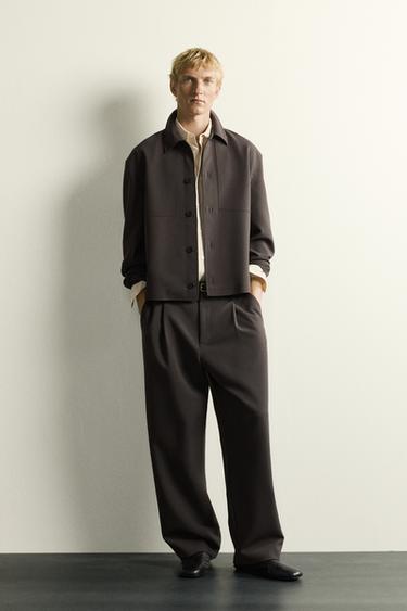 PANTALÓN RELAXED FIT PLIEGUES - Marrón / Topo de Zara