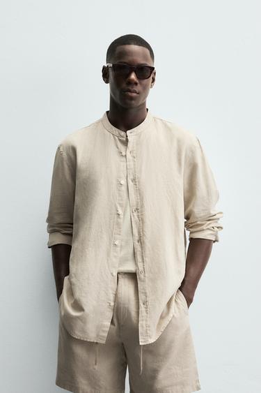 COTTON - LINEN SHIRT - Light beige by Zara