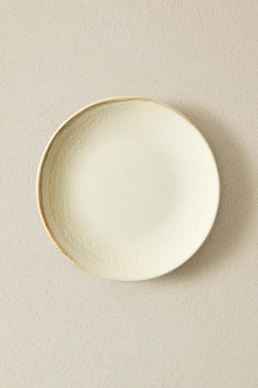 STONEWARE DESSERT PLATE - Ecru de Zara - Image 5