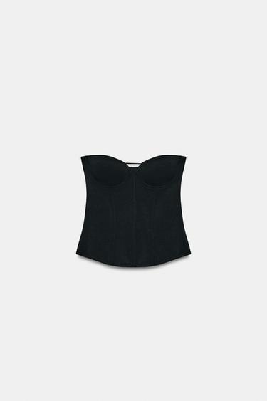 STRETCH KNIT CORSET - Black by Zara - Image 1