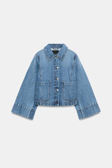 BLOUSON COURT Z1975 EN DENIM - Bleu moyen de Zara - Image 4