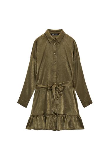 SATIN EFFECT SHIRT DRESS