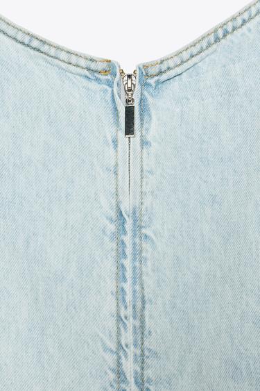 TOP Z1975 DENIM COURT - Bleu clair de Zara - Image 9