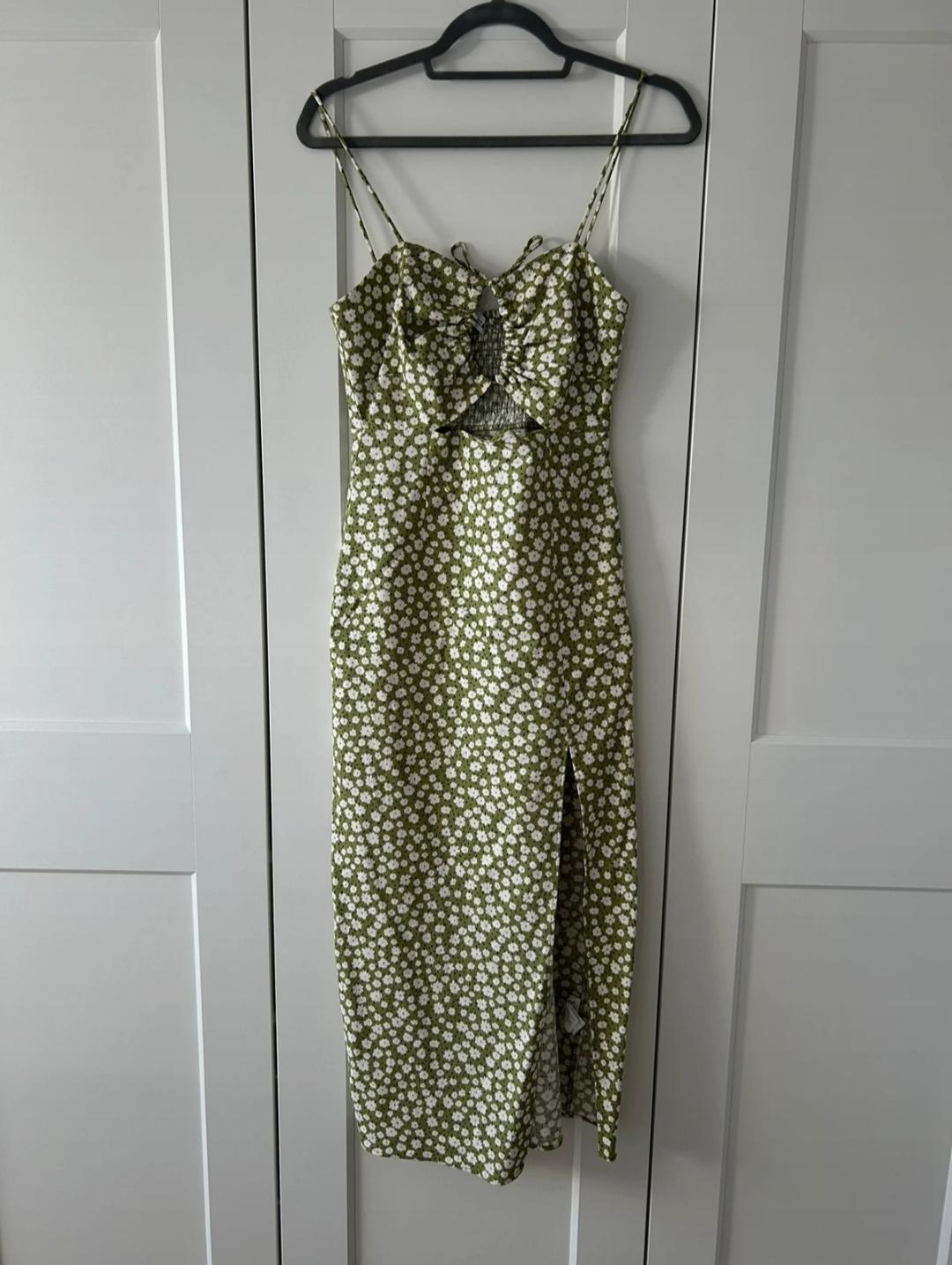LINEN-BLEND FLORAL PRINT MIDI DRESS - Image 3