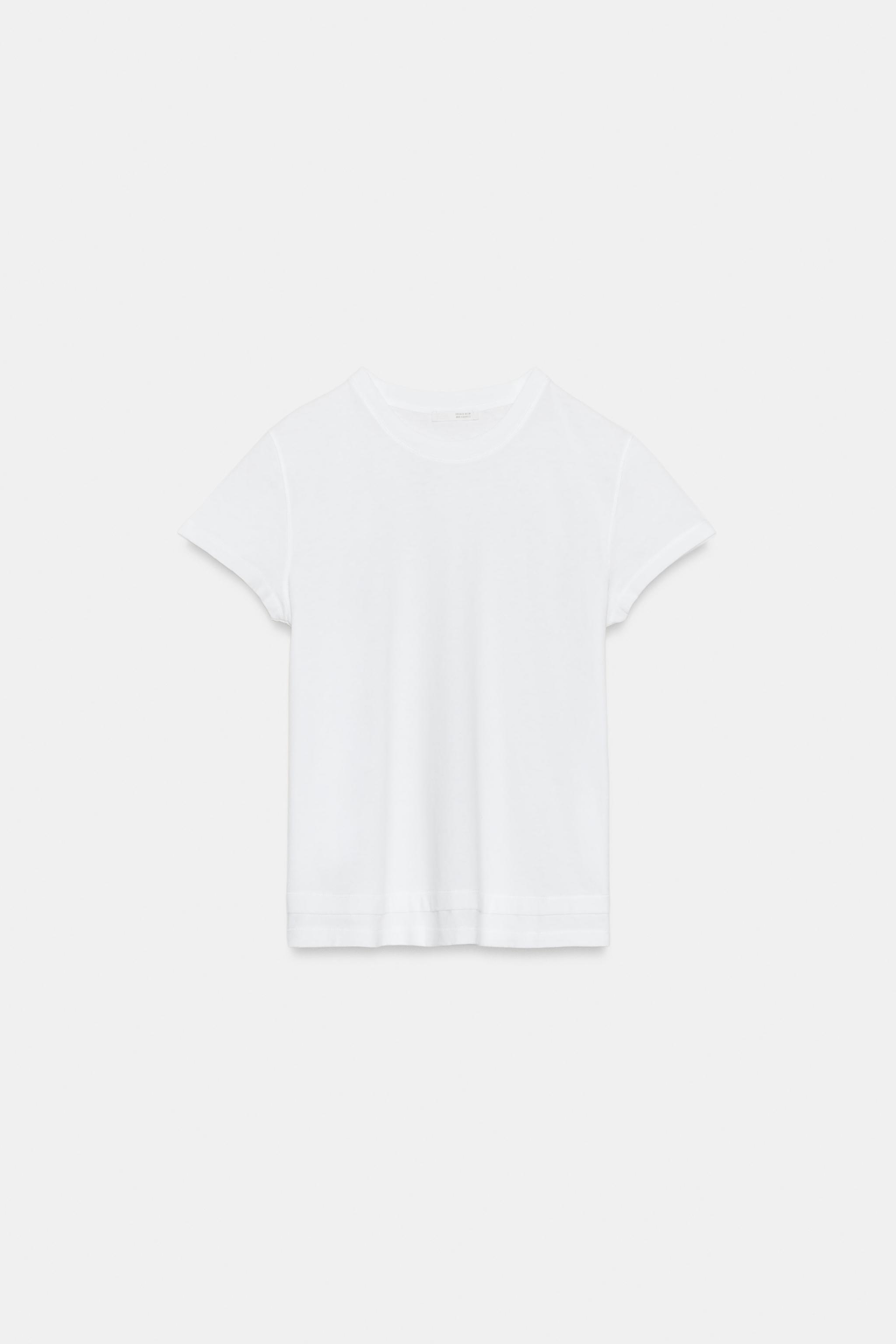 ÇİFT KAT ETKİLİ KISA KOLLULU T-SHIRT - Görsel 4