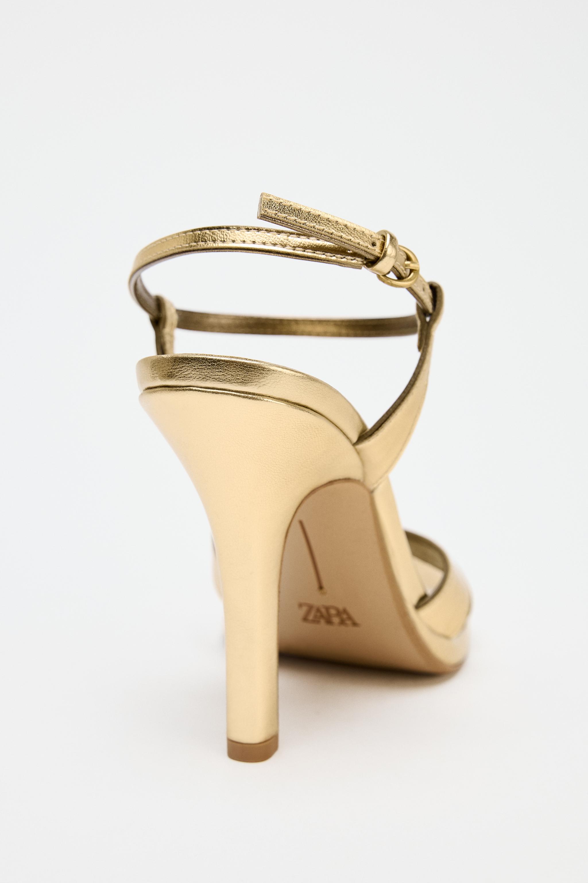 メタリックハイヒールサンダル - ゴールド | ZARA Japan / 日本