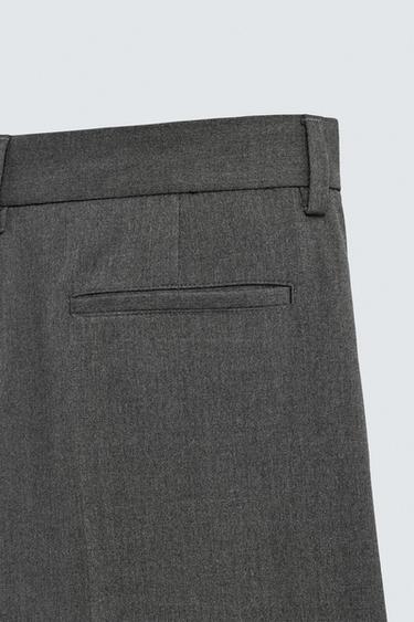 WIDE-LEG PLEATED TROUSERS - Grey by Zara - Image 8