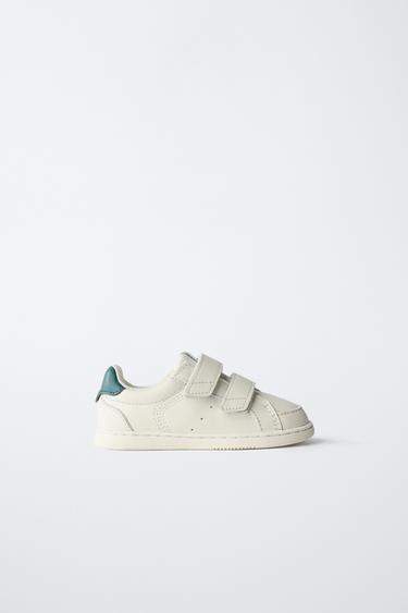 Zara BAREFOOT LEATHER SNEAKERS - White