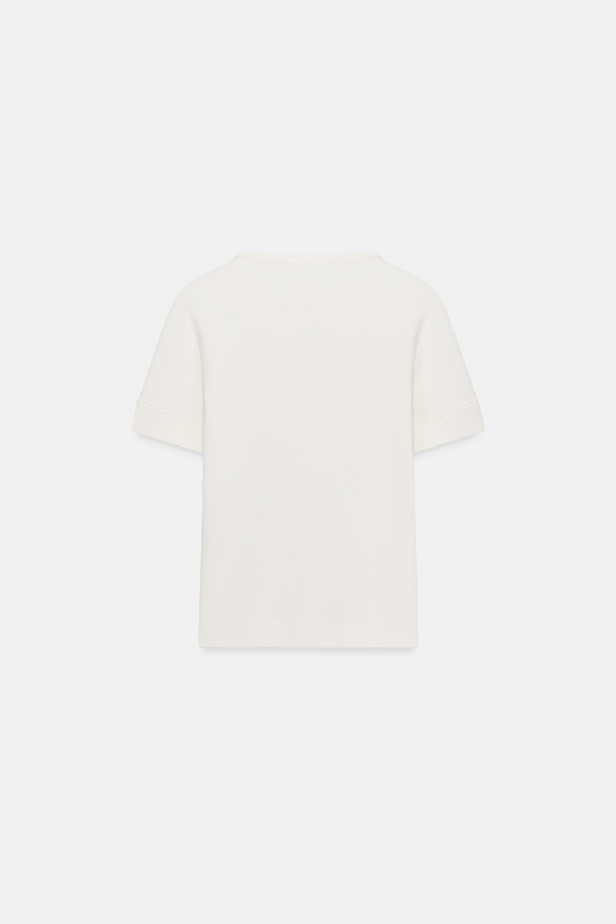 Zara FİTİLLİ DÜĞMELİ T-SHIRT görsel 5