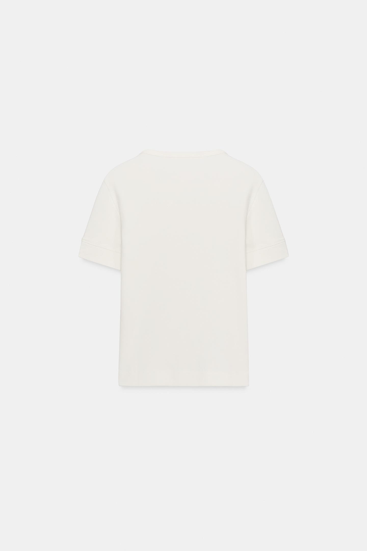 Женская футболка Zara Ribbed Button, цвет: Белый — фото 5