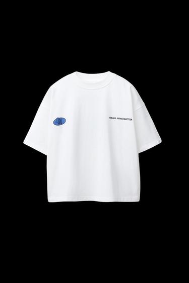 Zara PRINTED T-SHIRT - White - Image 0