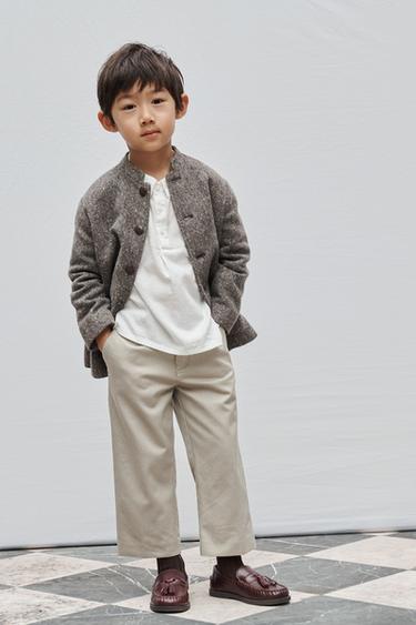 6-10 ANS/ MANTEAU COL MAO AVEC LAINE LIMITED EDITION - Vison de Zara