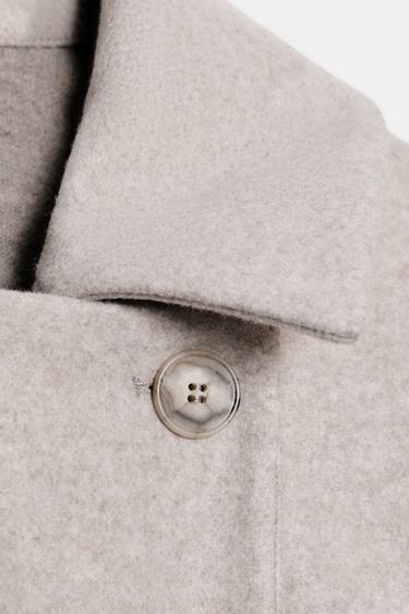 SOFT DOUBLE-BREASTED COAT - Light beige by Zara - Image 8