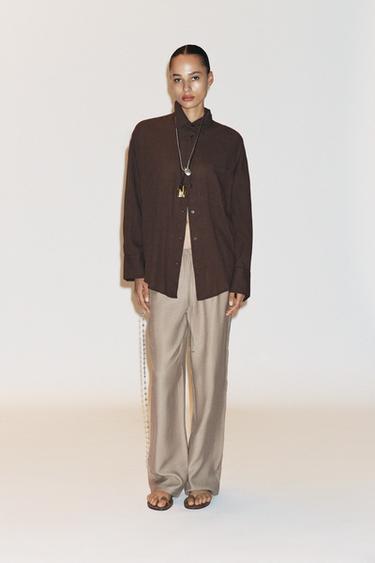 FLOWING TROUSERS - Brown / Taupe by Zara