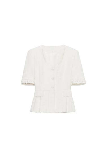 PEPLUM JACKET WITH SHORT RUFFLE SLEEVES - Ecru by Zara