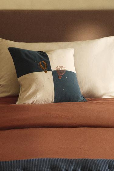 CHILDREN'S DYED DUVET COVER - Brick by Zara