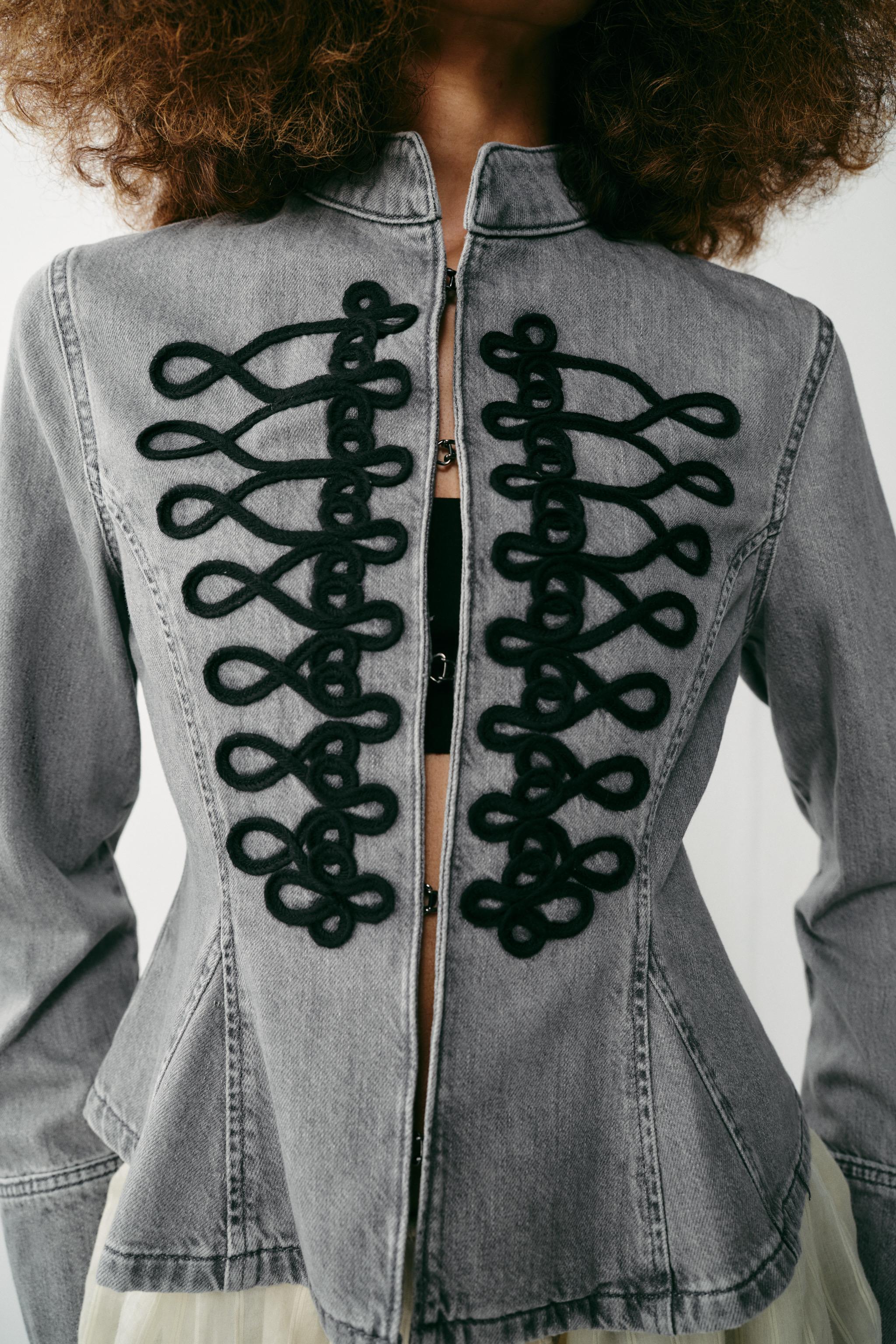 Z1975 PEPLUM SÜSLÜ DÜĞMELİ CEKET - Görsel 4