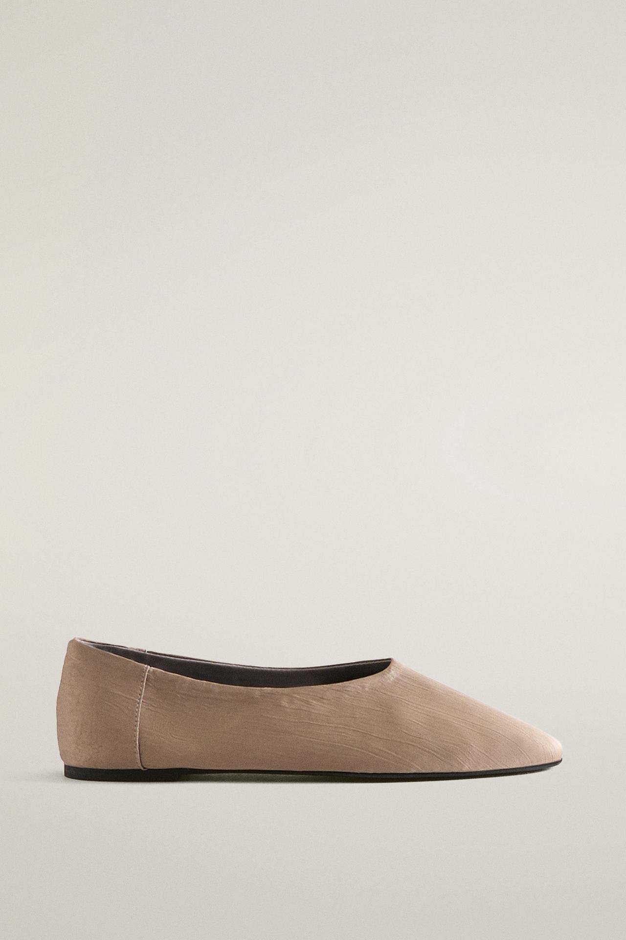SATEEN BALLERINAS — Brown