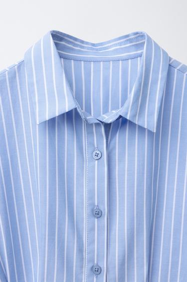 STRIPED SHIRT DRESS - Blue by Zara - Image 2