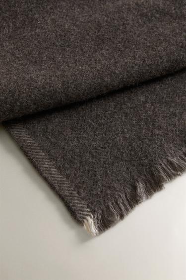 COPRILETTO IN LANA A SPINA DI PESCE - Grigio scuro di Zara