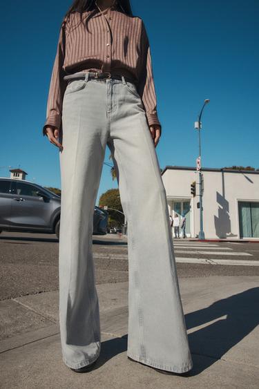 JEANS Z1975 WIDE LEG TIRO ALTO CINTURÓN - Gris de Zara