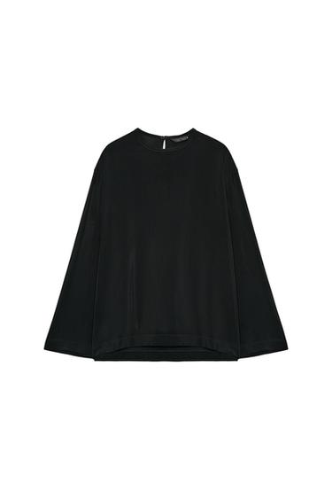 ZW COLLECTION FLOWING BLOUSE - Black by Zara