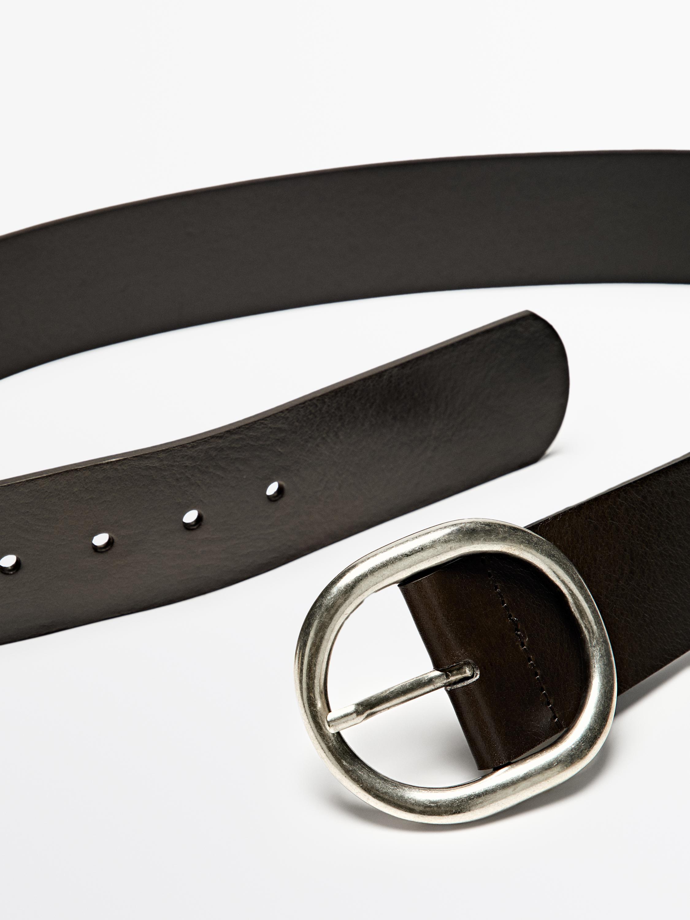 Ceinture large en cuir nappa