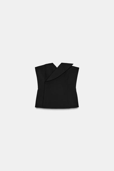 SCHULTERFREIES TOP ZW COLLECTION – LIMITED EDITION - Schwarz von Zara