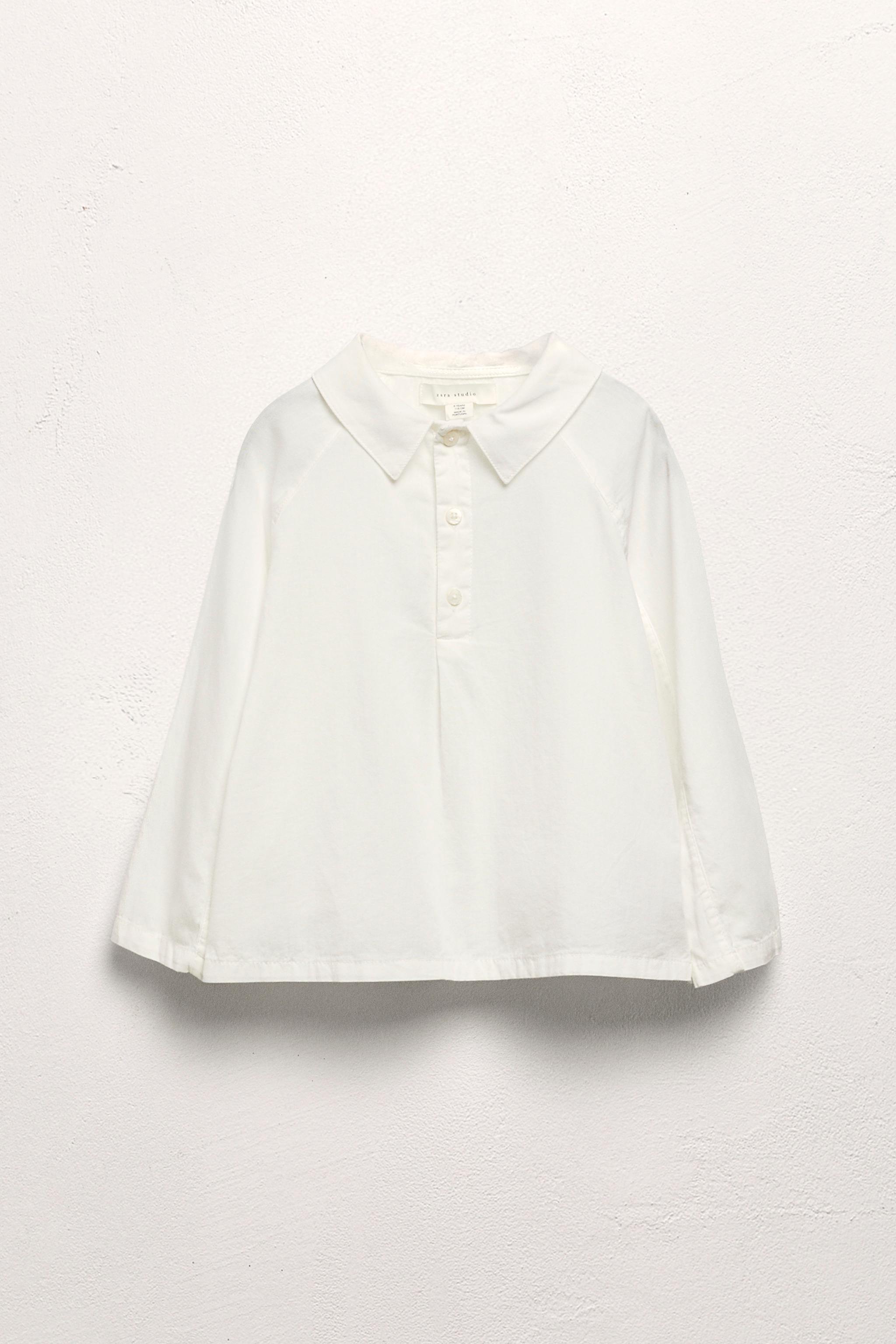トップス #50sVintageRayonARROWopencollarshirt 6-10 YEARS/ LIMITED EDITION V-NECK SHIRT - Oyster-white | ZARA