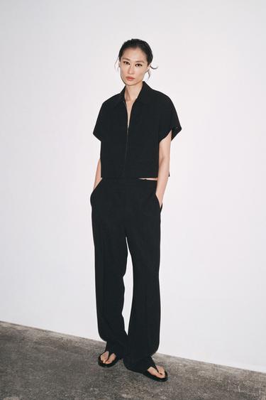 PANTALON DROIT COLLECTION ZW - Noir de Zara