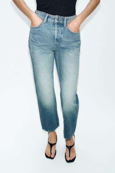 Z1975 SLIM CROPPED MID-WAIST JEANS - Blue / Green by Zara - Image 1