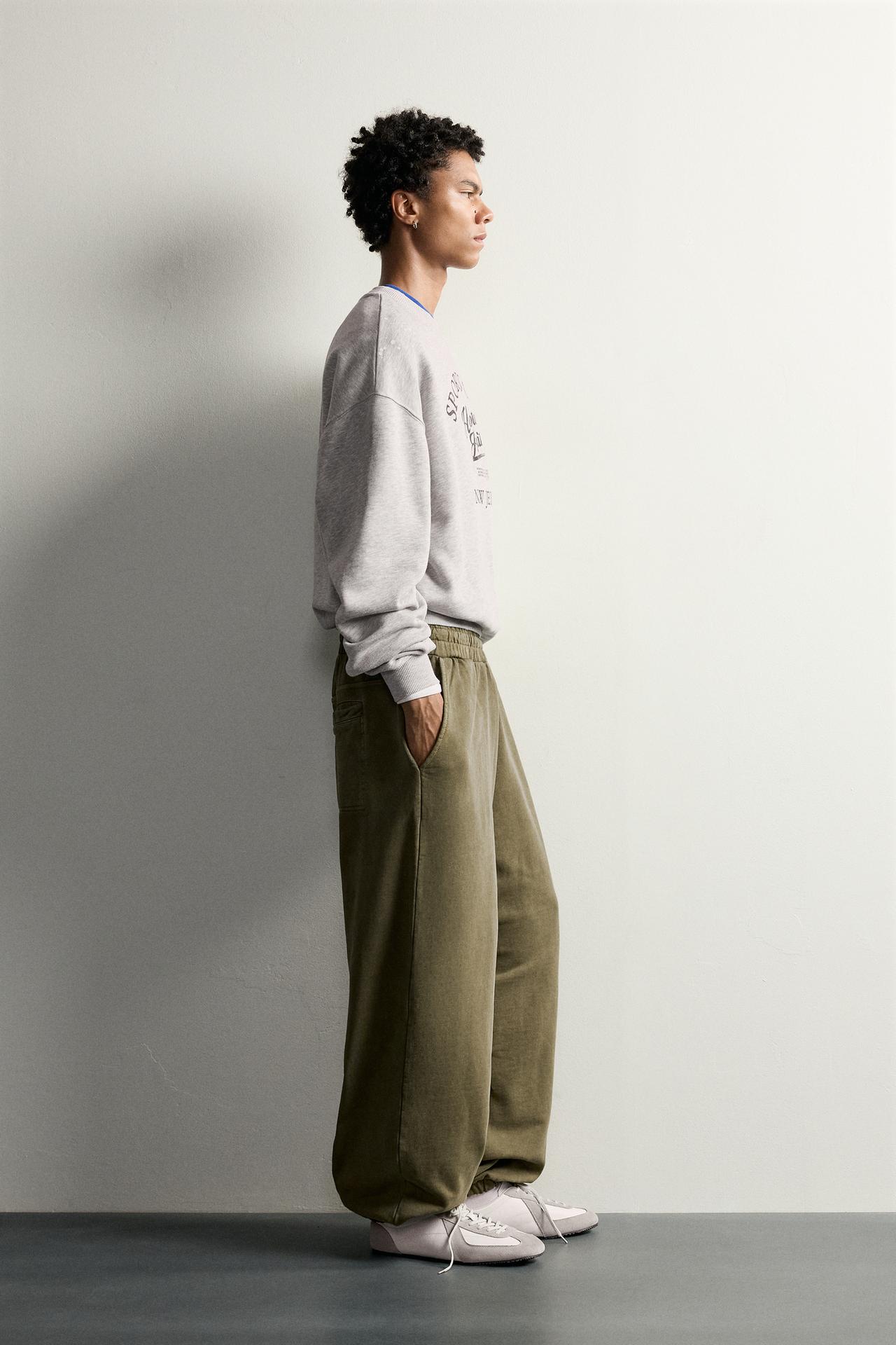 JOGGER BALLOON  FIT TROUSERS — Khaki