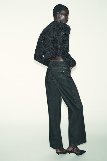 JEAN Z1975 WIDE LEG TAILLE HAUTE - Noir de Zara - Image 4
