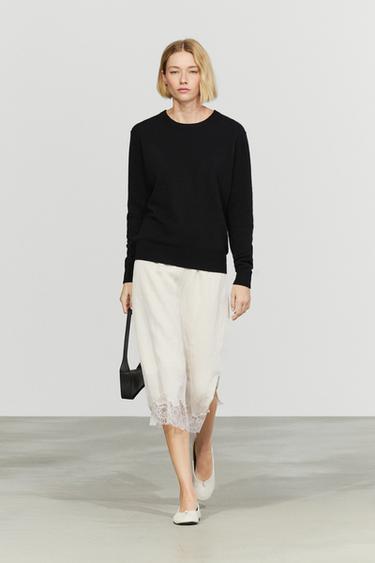 Zara 100% cashmere long sleeve sweater - Black - Image 0