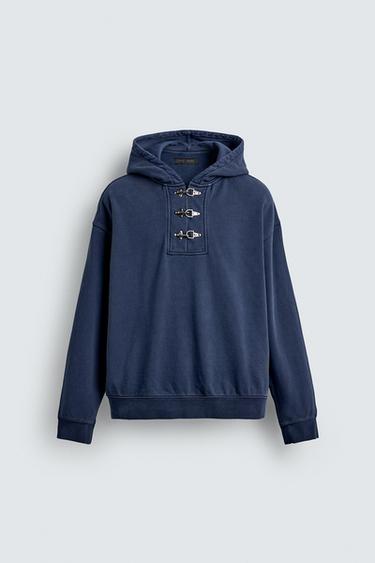 TOGGLE HOODIE - Faded blue by Zara