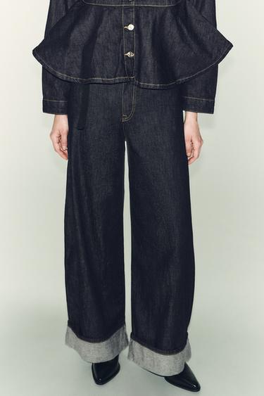 VESTE Z1975 EN DENIM PEPLUM - Bleu de Zara - Image 4