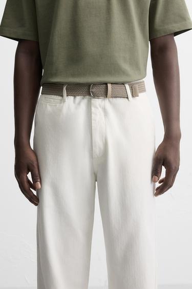 CINTURÓN TRENZADO ELÁSTICO - Beige de Zara - Imagen 0