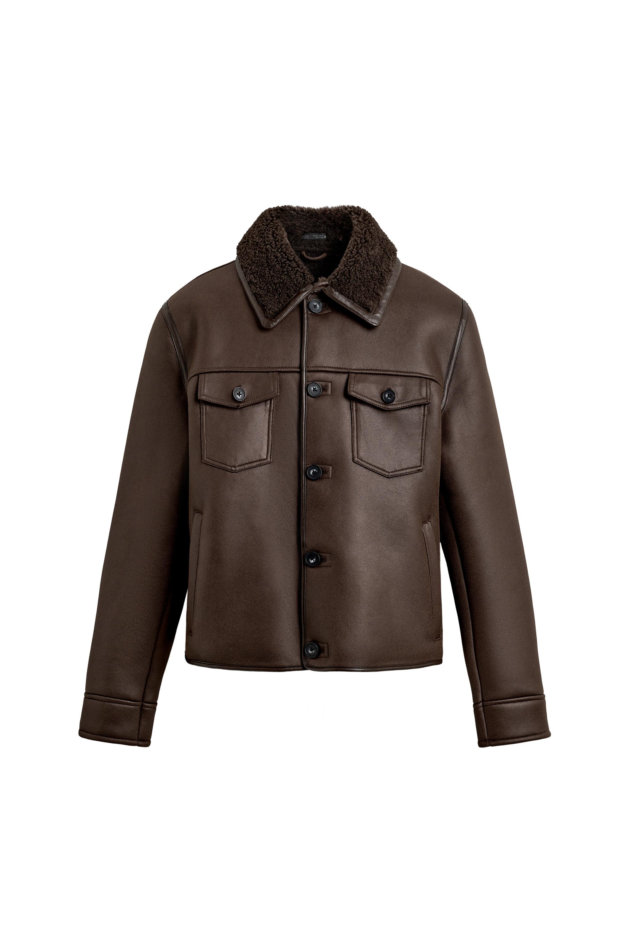 ダブルフェイス フェイクスエードジャケット - ブラック | ZARA Japan