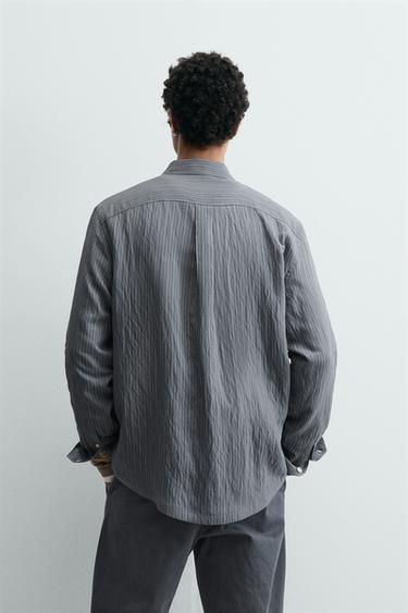 CHEMISE FLUIDE À RAYURES - Bleu délavé de Zara - Image 2