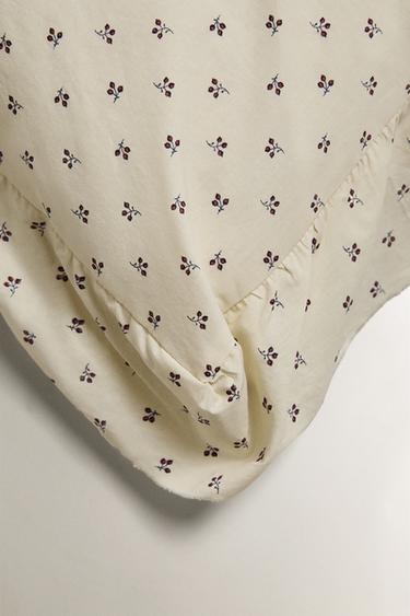 KIDS' RUFFLED FLORAL PRINT PILLOWCASE - Ecru by Zara - Image 3