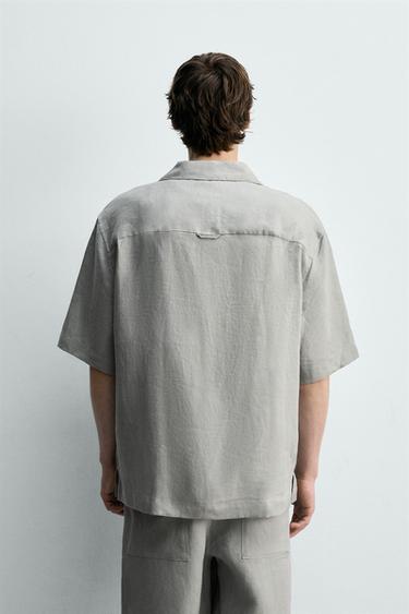 CHEMISE RELAXED FIT 100% LIN - Gris clair de Zara - Image 2