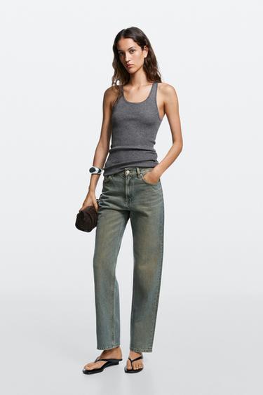 Zara High-waist straight-leg jeans - tundra - Image 0
