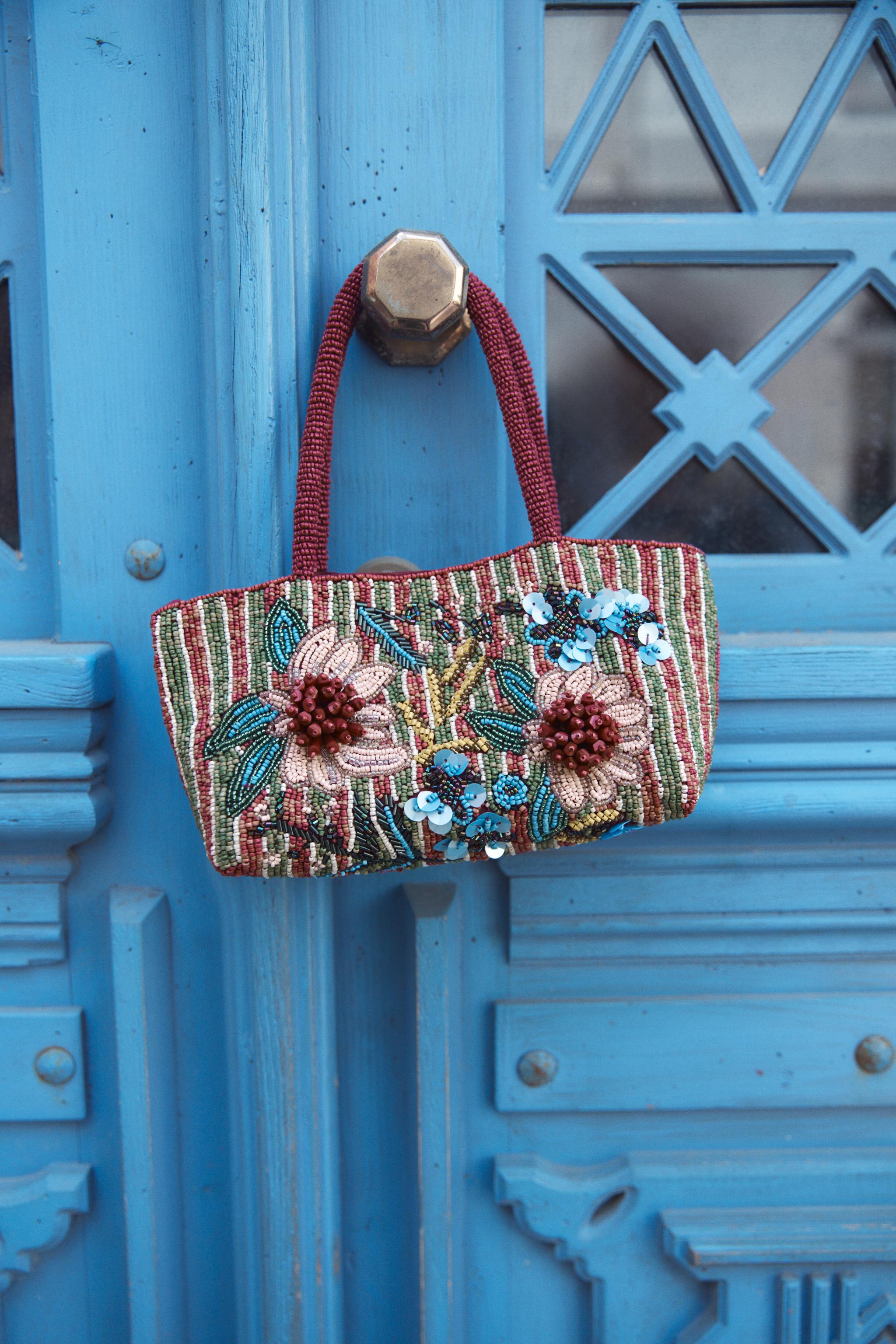 BEADED MINI BAG — Pink