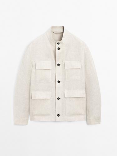 Sobrecamisa lino total look - Crudo de Zara