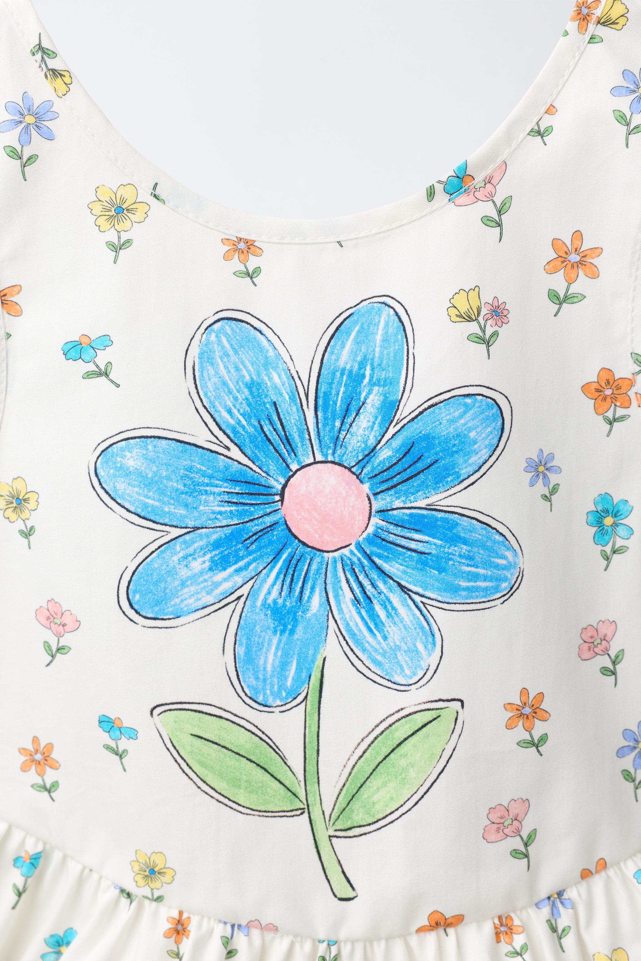 Детские рубашки Zara FLORAL PRINT TOP — фото 4