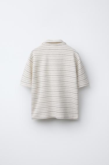 TEXTURED POLO AND BERMUDA SHORTS CO-ORD - Ecru by Zara - Image 2