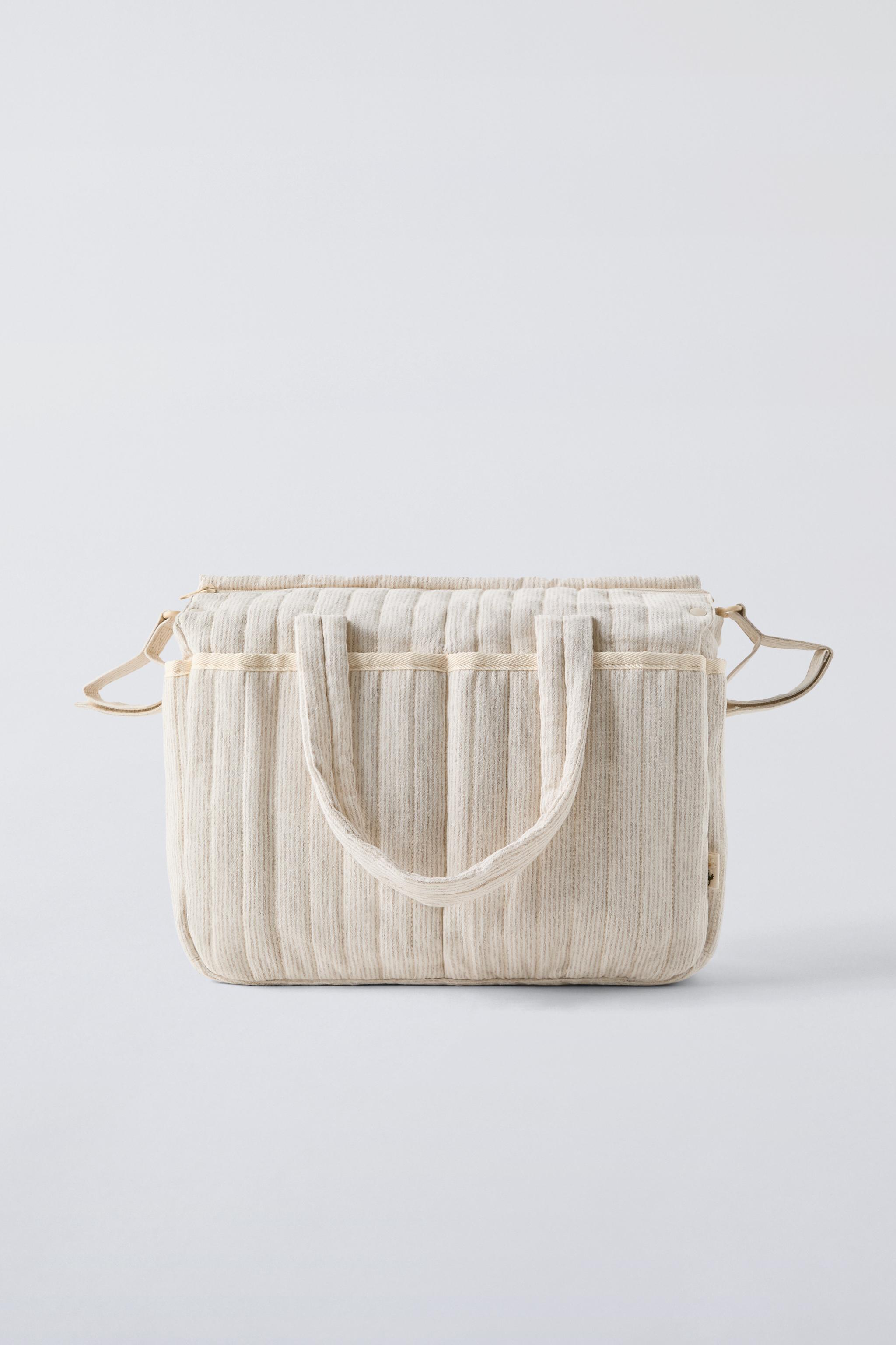 PACK OF STRIPED MATERNITY BAGS Ecru White ZARA UAE Dubai Sharjah Ajman UAQ Fujairah